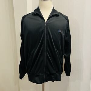Vintage 80s Todd 1 Mens Black Red Pinstripe Track Jacket XL